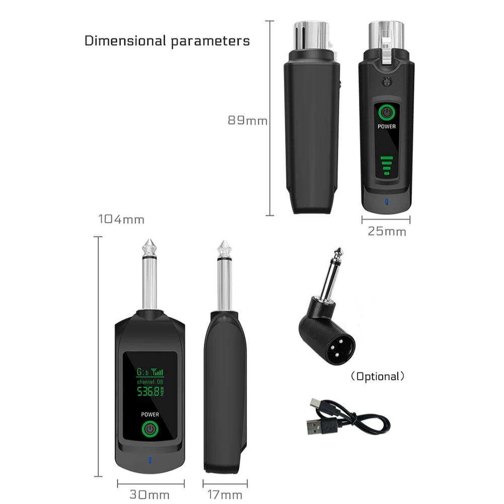 UHF XLR Adapter System Wireless Microphone Transmitter Receiver System Dynamic Handheld Microphone System Accessories