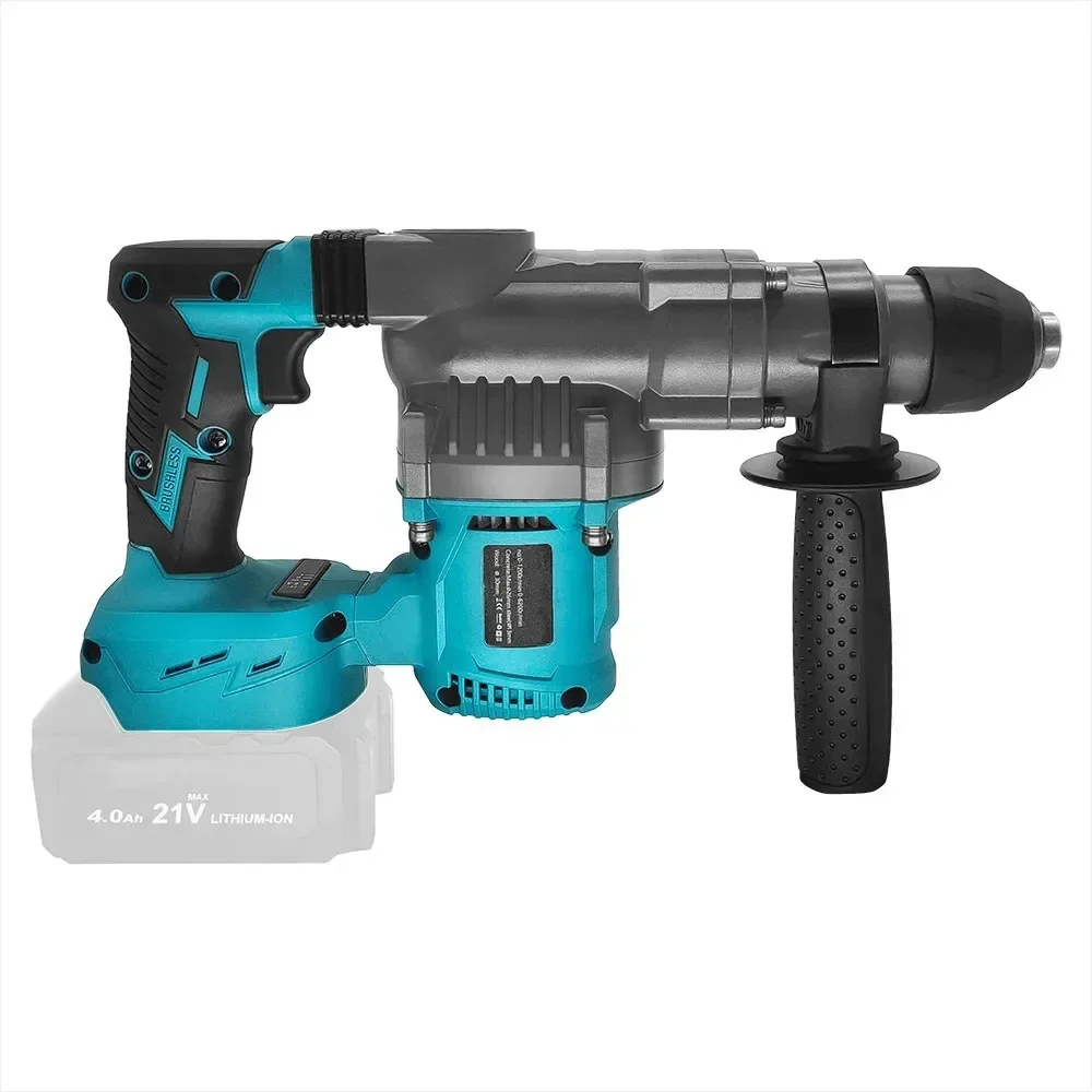 26mm Brushless Electric Impact Hammer Drill 2-Mode Rotary Hammer Multifunctional Cordless Power Tools Fit Makita 18V Battery 6