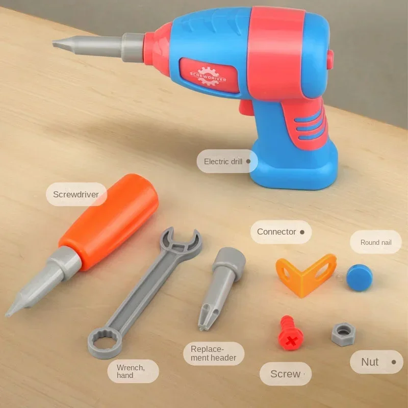 Kids Construction Toys Simulation Play House Toys Screwdriver Toolbox DIY Manual Disassembly Assembly 3D Cartoon Dinosaur Tool Set Puzzle Toys for Kids