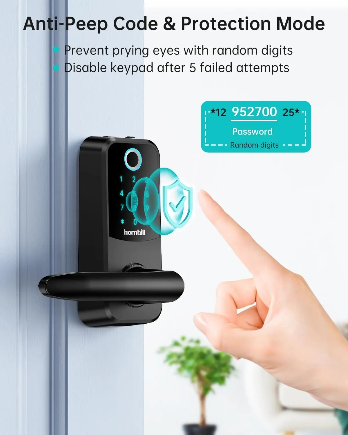 Fingerprint Smart Door Lock Handle: Entry Door Lock
