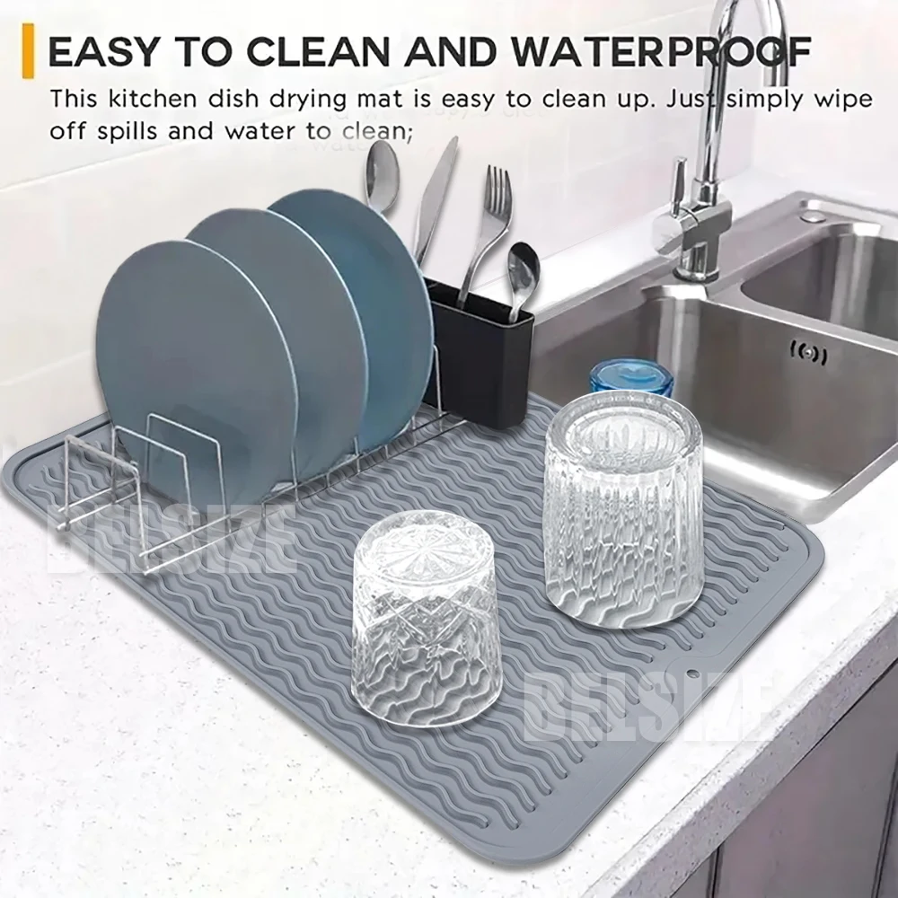 Durable Cushion Silicone Dish Drainer Mats Small Kitchen Draining Table  Silicon Placemat - China Drying Mat and Drian Mat price