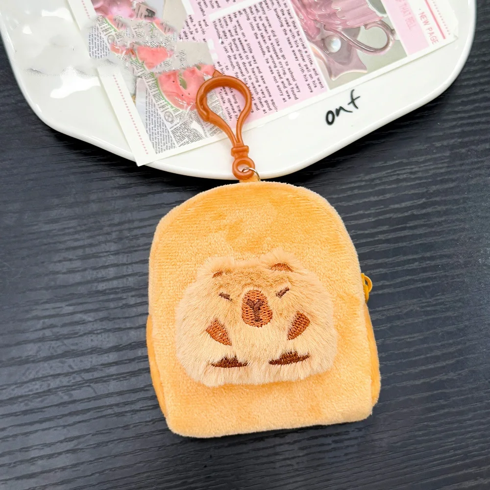 Creative Capybara Rabbit Kawaii Plush Coin Purse Cartoon Wallet Bags Pendant Funny Mini Fashion Headphone Storage Bag Girls Gift