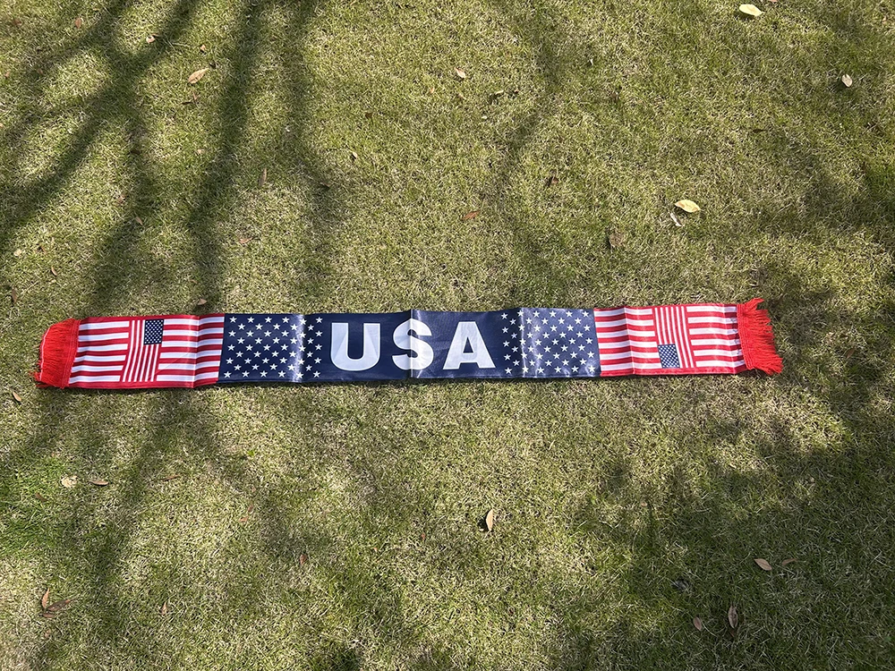 USA Scarf 14x135cm Double-sided Printed United States Flag Satin America Scarf Suitable for 2026 world cup Sports Events - Image 5