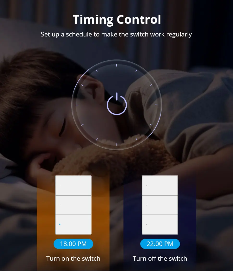 Matter Over WiFi Smart Wall Light Switch 1 2 3 4 6 Gangs with Neutral Switch US