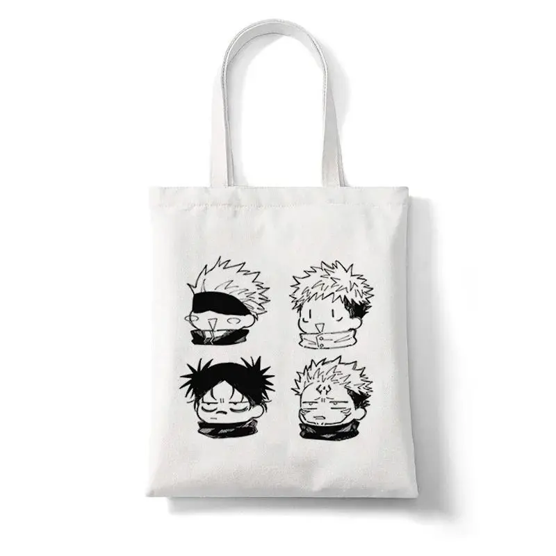 Jujutsu Kaisen Shoulder Bags Fashion Anime Printed Tote Handbag Canvas Girl Environmental Large Capacity Portable Shopping Bag 3