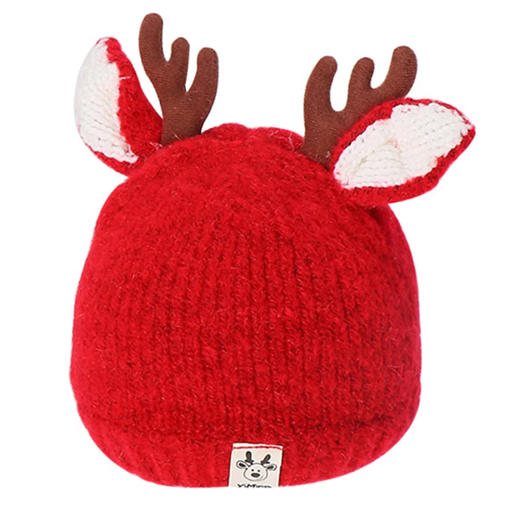 

Baby Antler Hat Hats Knitted Kids Autumn And Winter Yarn Girl Child Warm Woolen