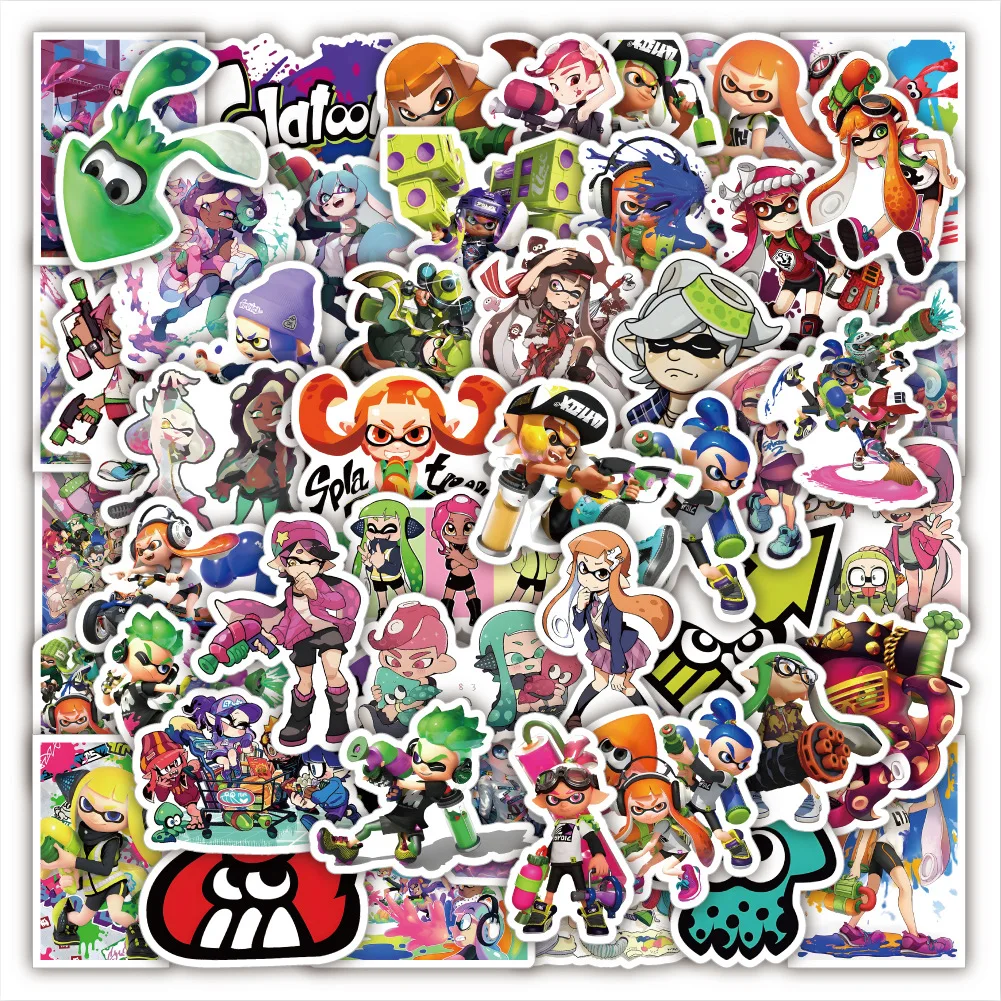 

10/30/50Pcs Game Splatoon Stickers for Laptop Luggage Phone Car Scooter Funny Vinyl Waterproof Decal Sticker for Kids Children