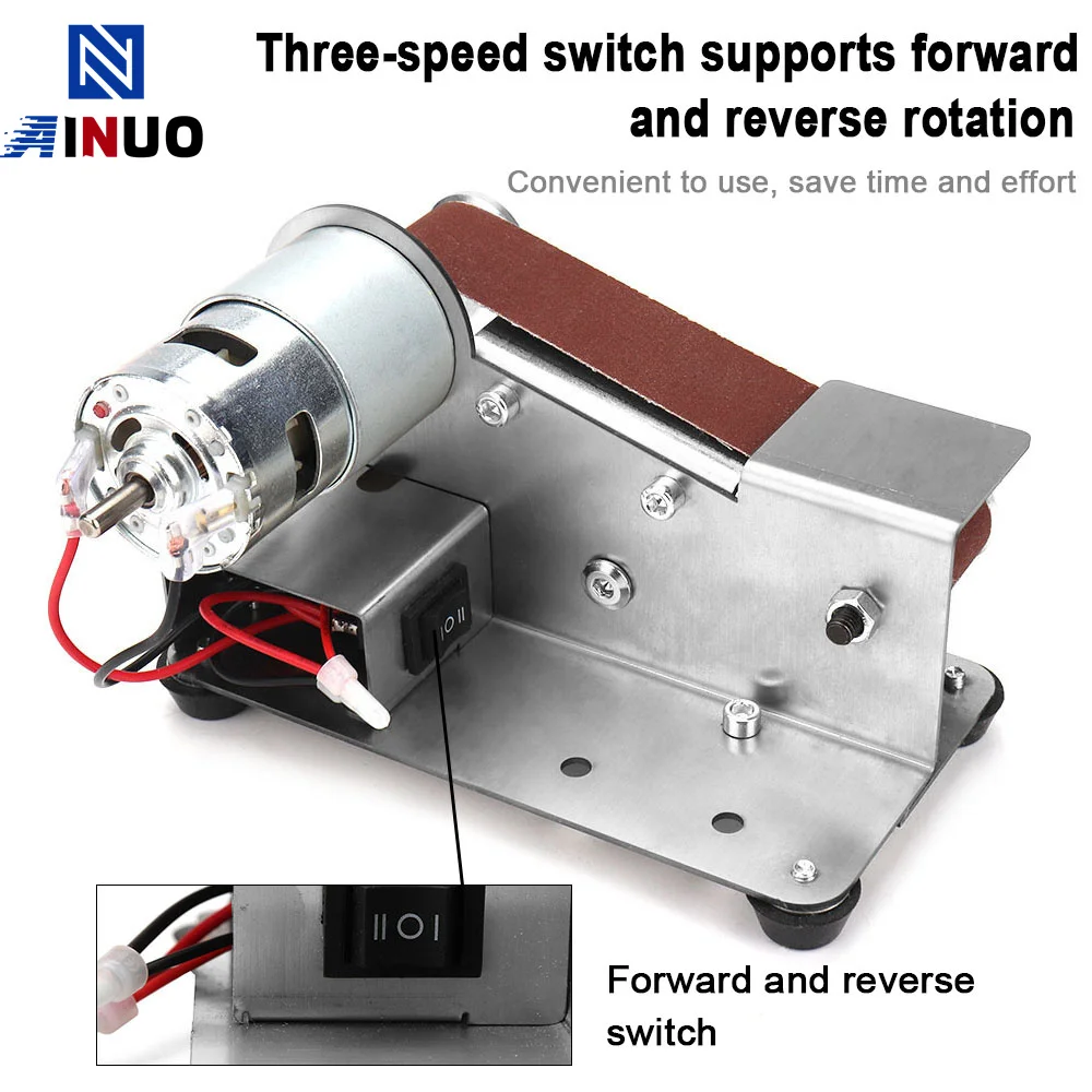 110/220V Mini Electric Belt Sander DIY Polishing Grinding Machine Multifunctional Grinder Cutter Edges Sharpener 10PCS Belt 4