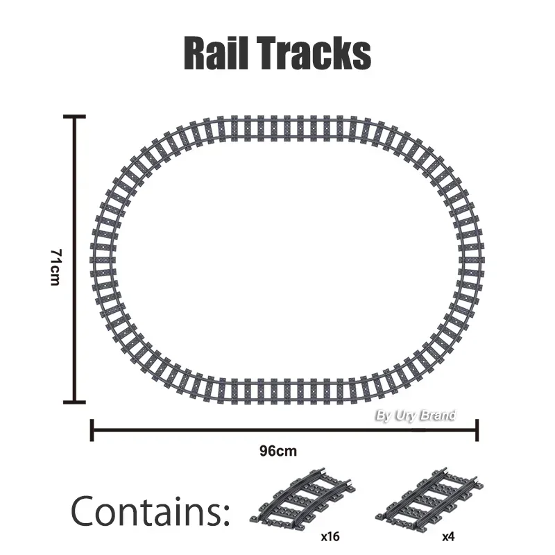 Rail Maintenance Train RC Electric Power Function Motor Tracks Set Building Block Toys for Boys MOC Gift