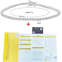 Bracelet tennis Nuoya 2 mm en moissanite, laiton plaqué or 18 carats, diamant de laboratoire VVS avec certificat GRA, pour hommes et femmes, vente en gros 5