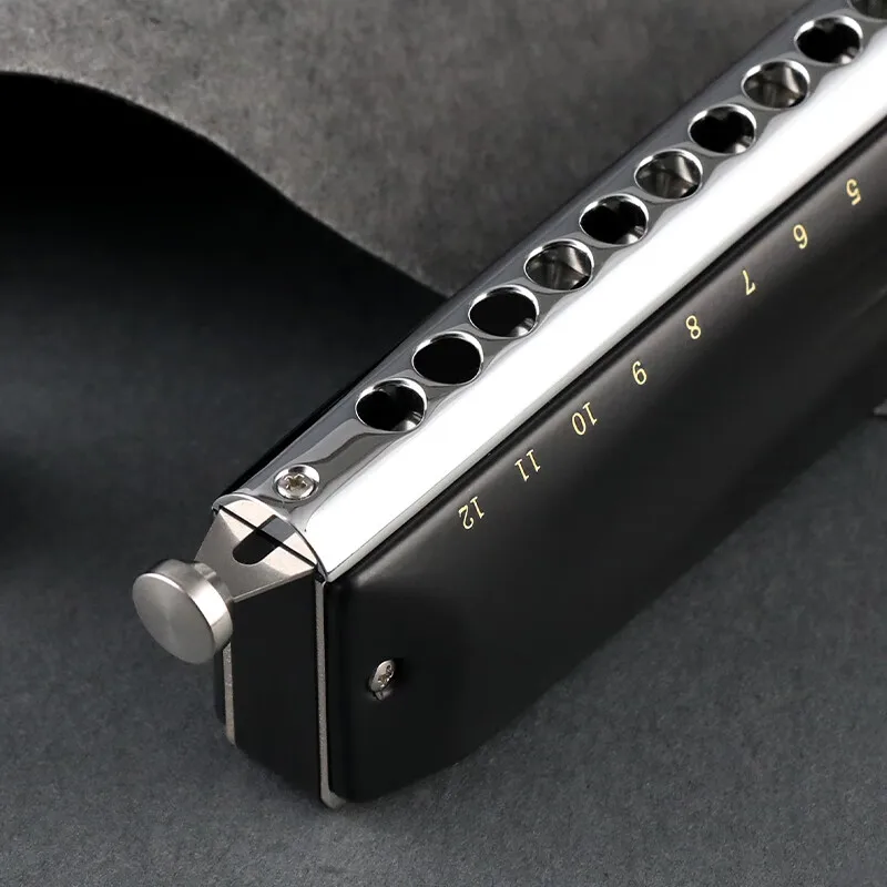 JDR 0648Chromatic Harmonica Key of C 12 Holes 48 Tones Professional Mouth Organ Harmonica for Adults, Professionals and Students