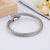 Fongten Punk Stainless Steel Wire Bangle For Men Nail Buckle Trendy Hip Hop Minimalist Male Jewelry Birthday Gift Wholesale 6