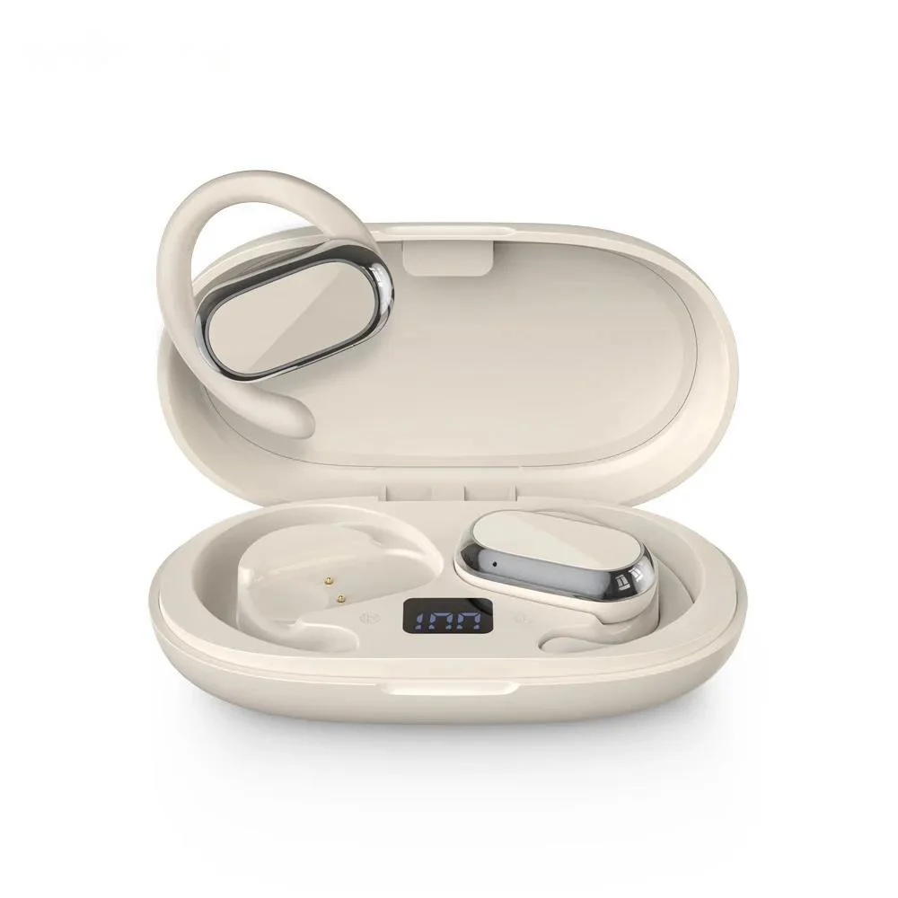 

Bluetooth Earhook Earphones Open Ear Wireless Headphones with Rotatable Earhooks 48Hrs Playtime Deep Bass Mics Headset for Sport