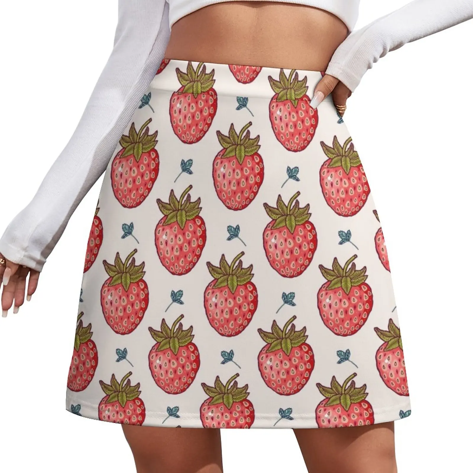 strawberry fields Mini Skirt korean style women clothing skirt women women's golf wear summer elegant social women's skirts