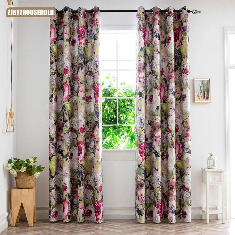 

Oil Painting Curtains for Living Dining Room Bedroom Series Paper Printing Blackout Paper Printing Curtains