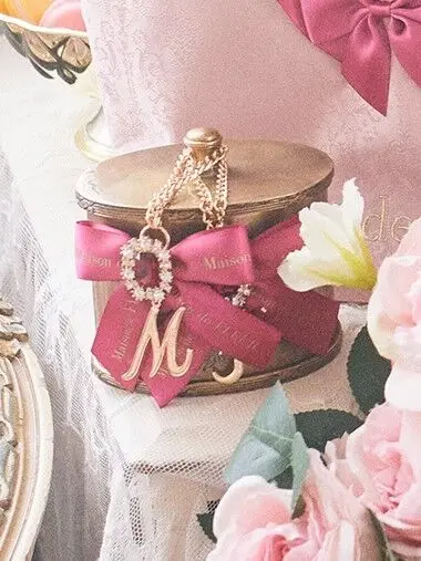 Sweet Cute Japanese Diamonds Chain Women's Luggage Accessories Fashion All-Match Bowknot Bag Hanging Pendant Car Decorations
