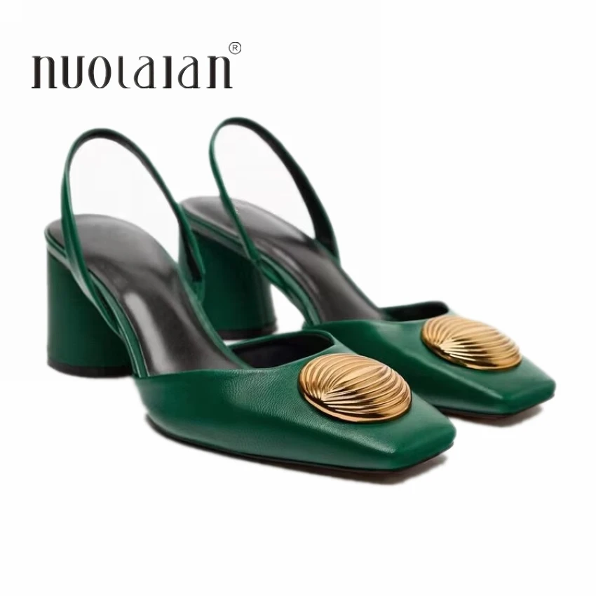 Escarpins St. John à Talons Hauts Vert Doré - Taille 10, Occasion Bon État (quelques Signes D'usure)