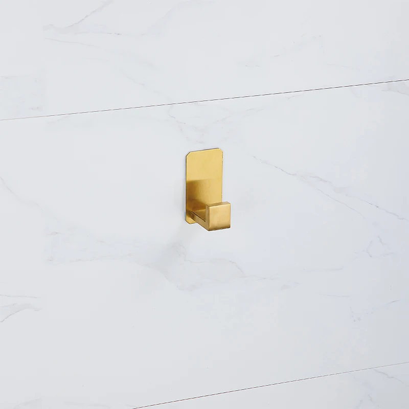 YCRAYS Golden No Drilling Bath Hardware Sets Toilet Paper Holder Towel Rack Bar Rail Robe Hook For Bathroom Products Accessories