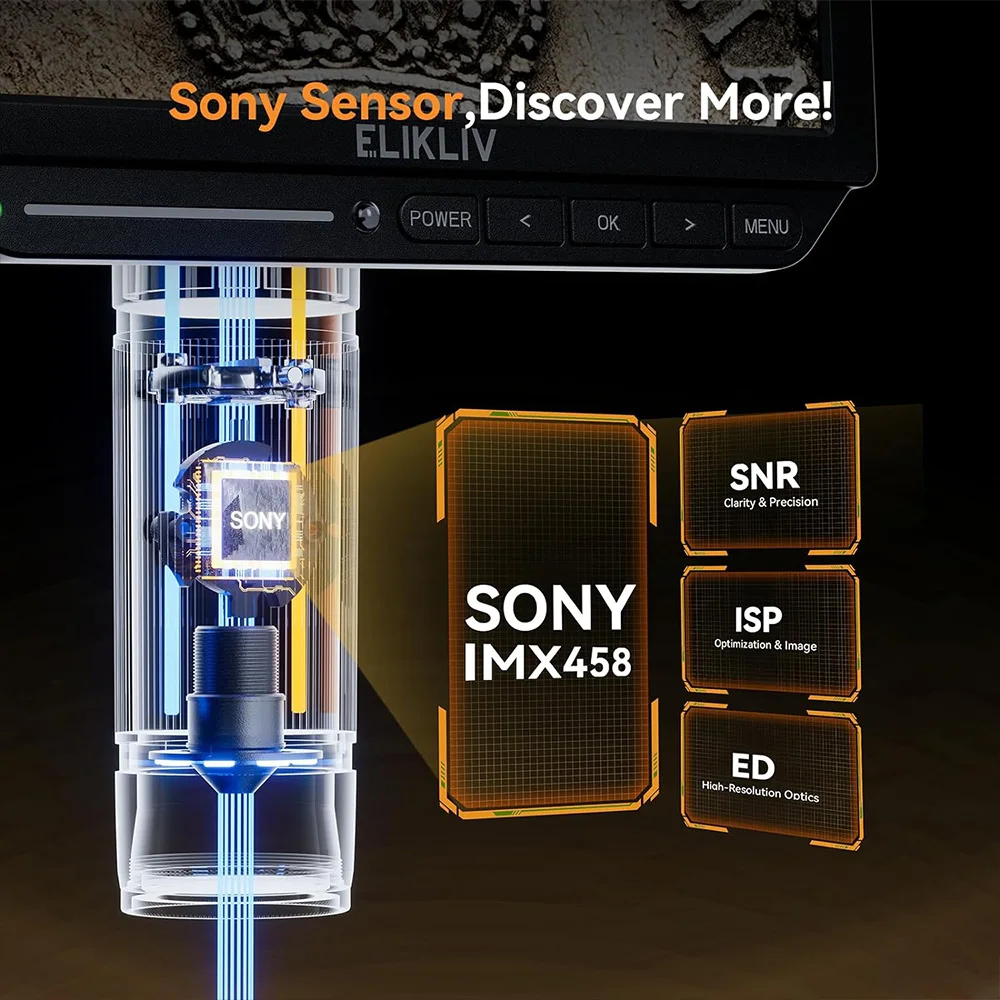 Elikliv 전자 제품용 디지털 현미경, PCB 검사 수리용 납땜 현미경, EM4K 4K HDMI, 10 인치 스탠드, 8 인치 2000X