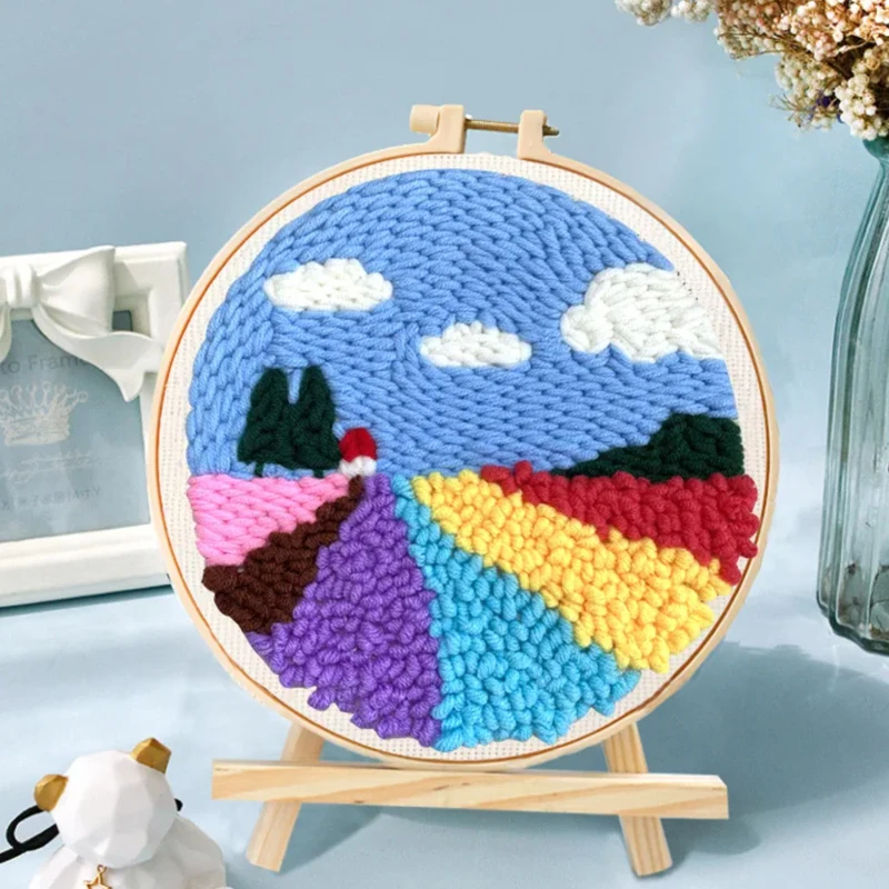 

Комплект с вышивкой иглы для начинающих, без инструмента, без обруча, набор для рукоделия, мягкая пряжа, домашний декор