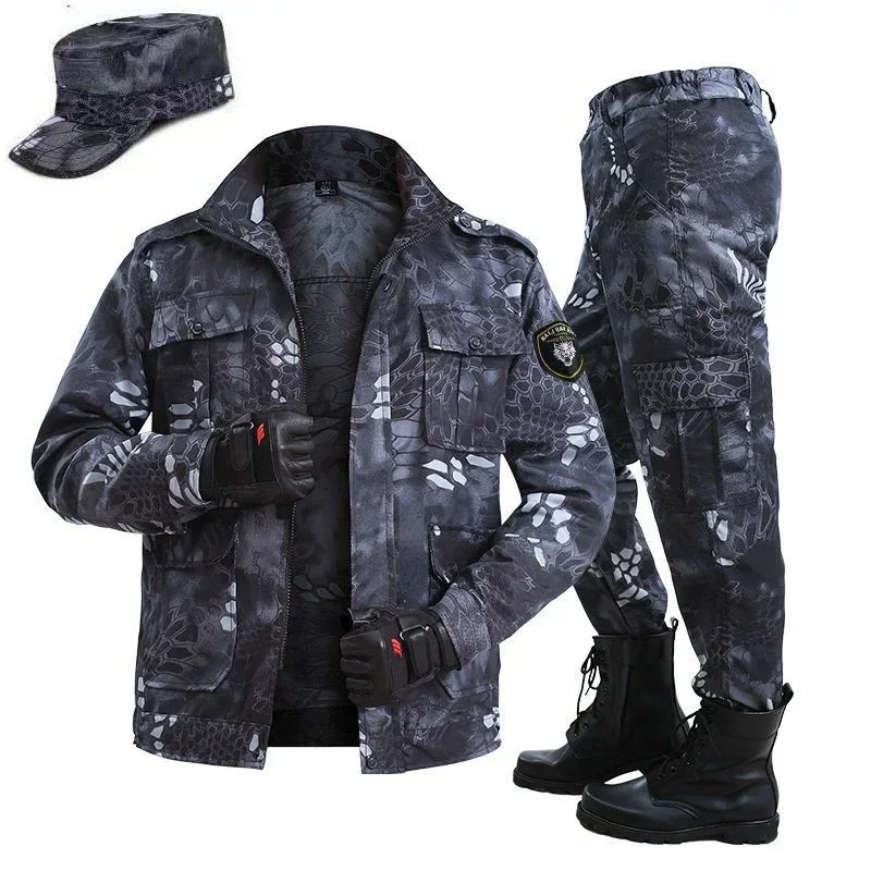 

3-piece Outdoor M-4XL Suit Set Fishing Suit Camouflage Tactical Clothes 2022 Riding Warm Windproof New Suit Durable
