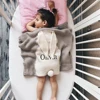 Personalised Name Blanket Rabbit Ear Blanket Embroidery Name Children's Knitting Bunny Blanket Baby Shower Party Gift Blanket 1