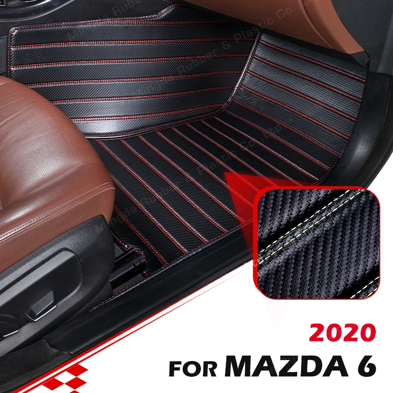 

Custom Carbon Fibre style Floor Mats For Mazda Atenza 2020 Foot Carpet Cover Automobile Interior Accessories