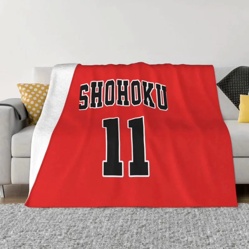 

Slam Dunk Kaede Rukawa Jersey Blankets Coral Fleece Plush Spring Autumn Japan Anime Throw Blankets for Bed Bedroom Bedspread