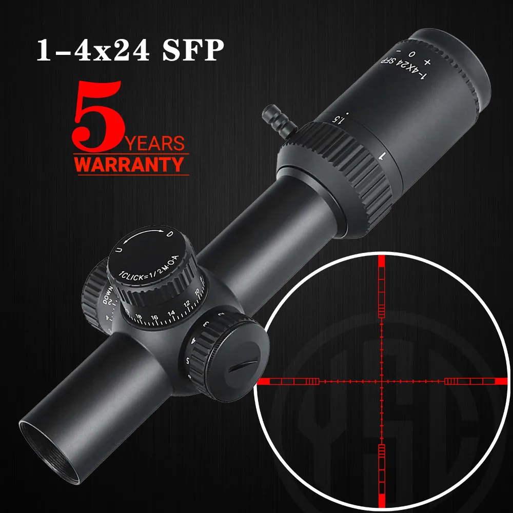 

ohhunt 1-4X24 IR SFP Hunting Compact Sight Red Illumination Optical Scope