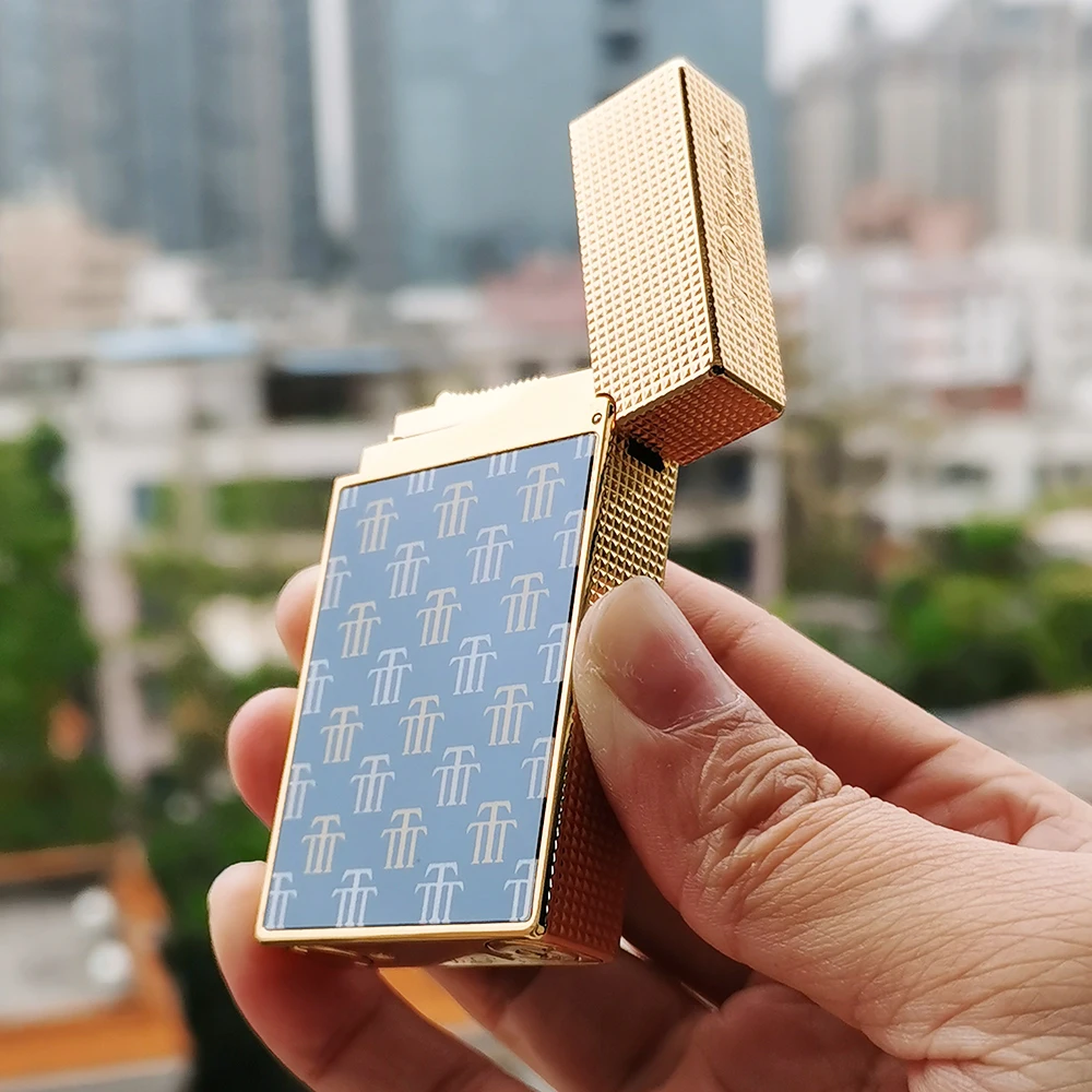 NEW Brand Ligne2 Lighter Brass Monogram Pattern Refill Gas Smoking Tobacco Cigarette Accessories D X Trinidad 2