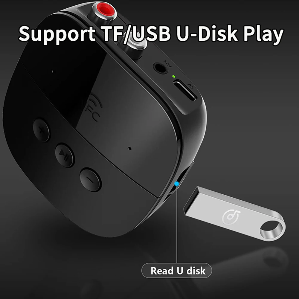무선 블루투스 5.2 오디오 수신기 어댑터 NFC U 디스크 TF 카드 2 RCA 3.5mm AUX 잭 스테레오 음악 마이크 스피커 자동차