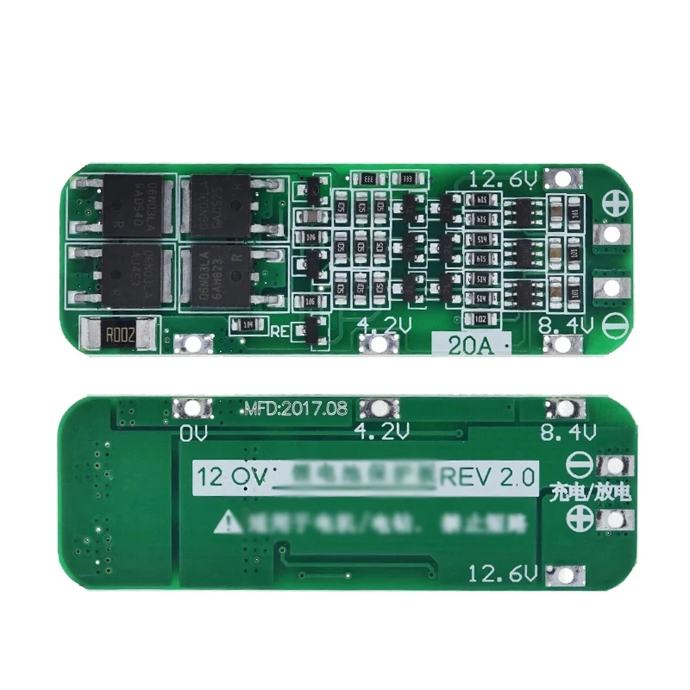 

3S 20A Li-ion Lithium Battery Charger PCB BMS Protection Board 12.6V Cell Module Charging Solar Portable Device Charger Module