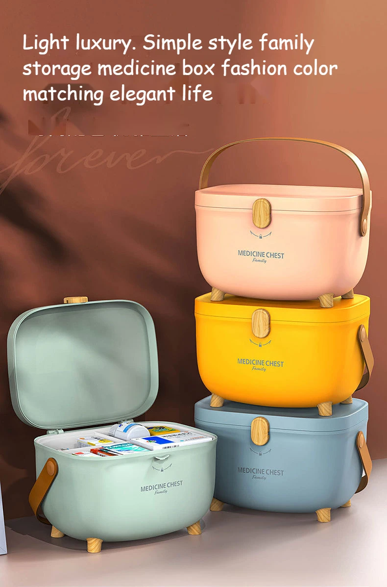 Xiaomi Youpin Oval Double Layer Environmental Protection ABS Plastic Medicine Storage Box Multifunctional Family Kit Portable