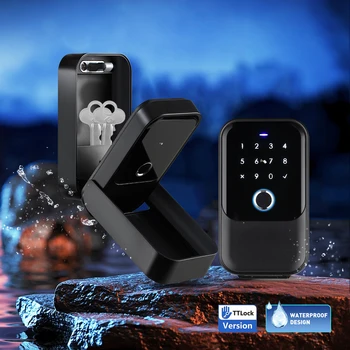 Key Safe TTlock Fingerprint Bluetooth Wifi Digital Key Box App Remote Unlock Wall Mount Security Key Lock Box Safety Box Padlock 1