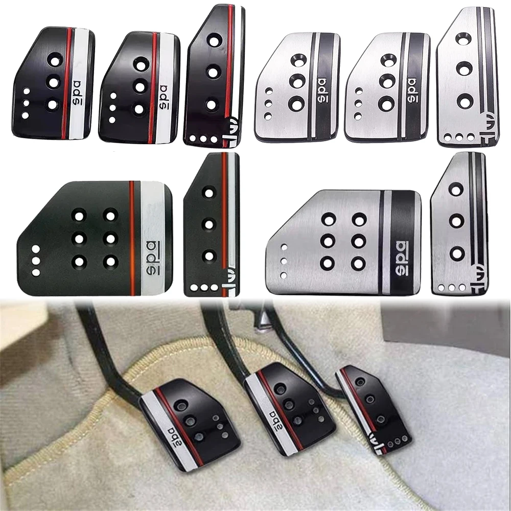 Universal 2/3pcs Automotive Accelerator Pedal Aluminum Alloy Anti Slip Automotive Pedal Or Brake Manual Car Accelerator