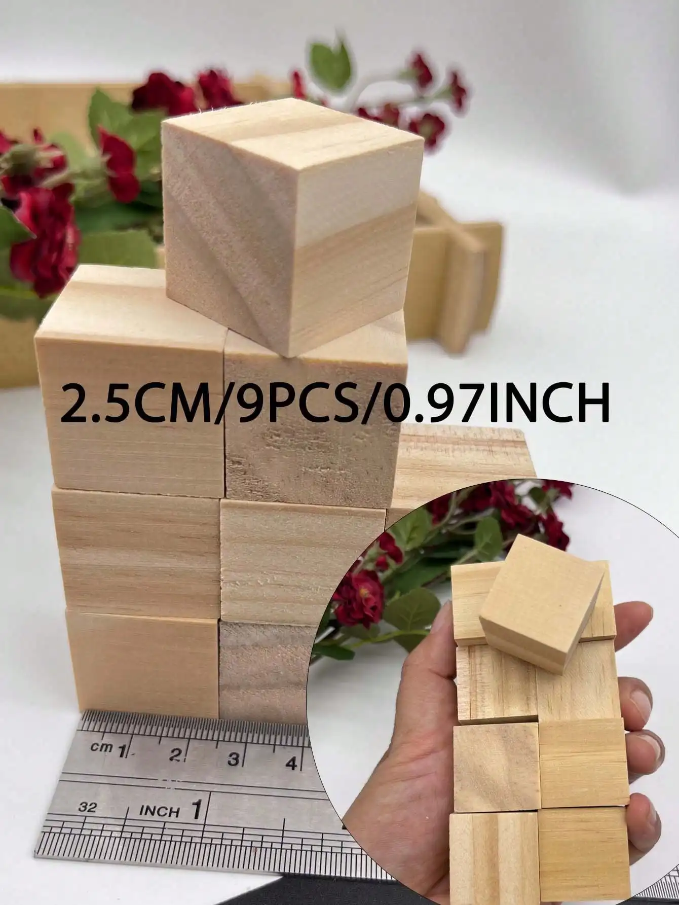 Various Sized Unfinished Wooden Blocks for DIY Crafting and Home Decor