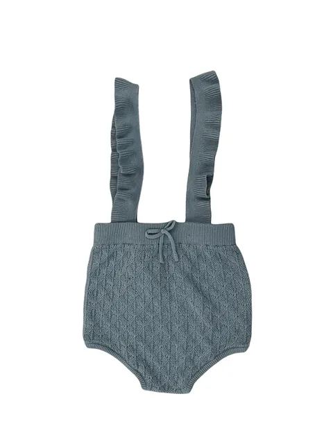 2022 Brother Sister Matching Clothes Summer Boys Girls Knitted Outfits seafoam bloomer