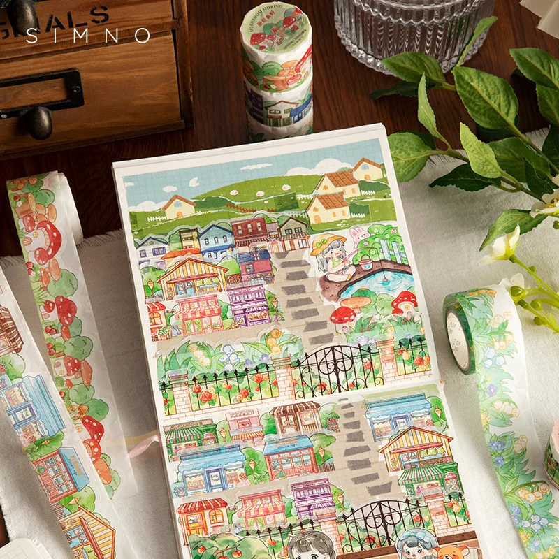 Vintage%20Mushroom%20Flower%20Washi%20Tape%20Decorative%20Scrapbooking%20Sticker%20Label%20Cute%20House%20Masking%20Tape%20Stationery%20School%20Supplies%20-%20Image%208