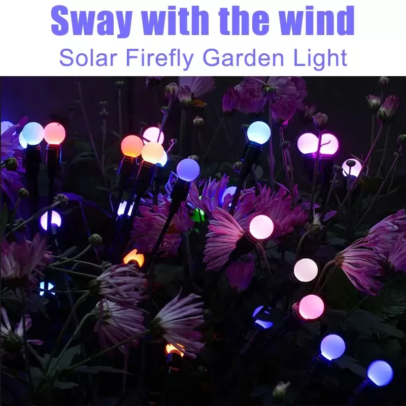 

4Pcs Solar Swaying Firefly Lights Outdoor Waterproof Garden Light LED Fairy Landscape Lights for Garden/Path/Parties/Xmas Decor