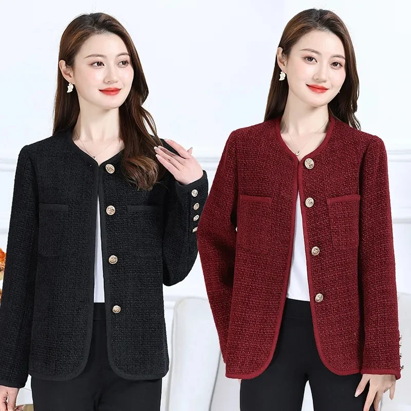 

Jacket Female Are Popular This Year The Spring Autumn Coat 2023 New Outerwear Women Mother's Overcoat Woolen Jackets Fashion Top