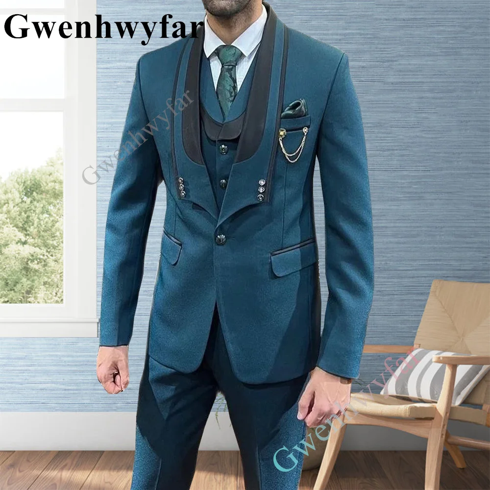 

Мужские костюмы Gwenhwyfar, пиджак и брюки, шикарный смокинг для шафера, жаккардовые королевские свадебные костюмы, великолепные вечерние костюмы с надписями