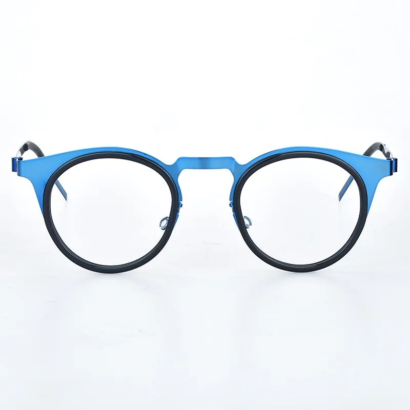 Dänemark Marke Retro Runde Titan Brille Rahmen Ultra-licht Männer Frauen Brillen Brillen Schraubenlose Handgemachte 9767 Neue Spektakel – Detail 23
