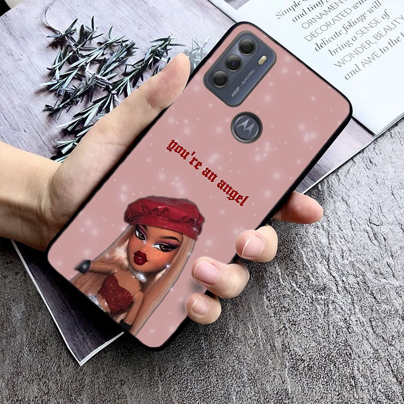 新品未使用！Bratz Gloe ホワイトシリコンケース lovely Doll Bratz Phone Case for Motorola Moto G20 G50 G30