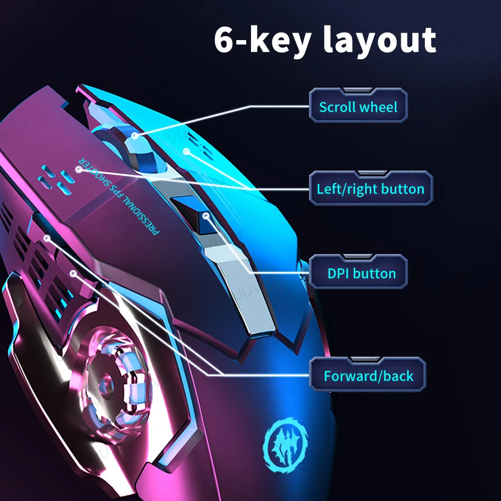 Wireless Rechargeable Backlit Bluetooth Mouse
