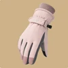 Winter New Women Ski Gloves Full Finger Plus Velvet Warm Windproof Anti-slip Touch Screen Gloves Outdoor Cycling Skiing Mittens 2