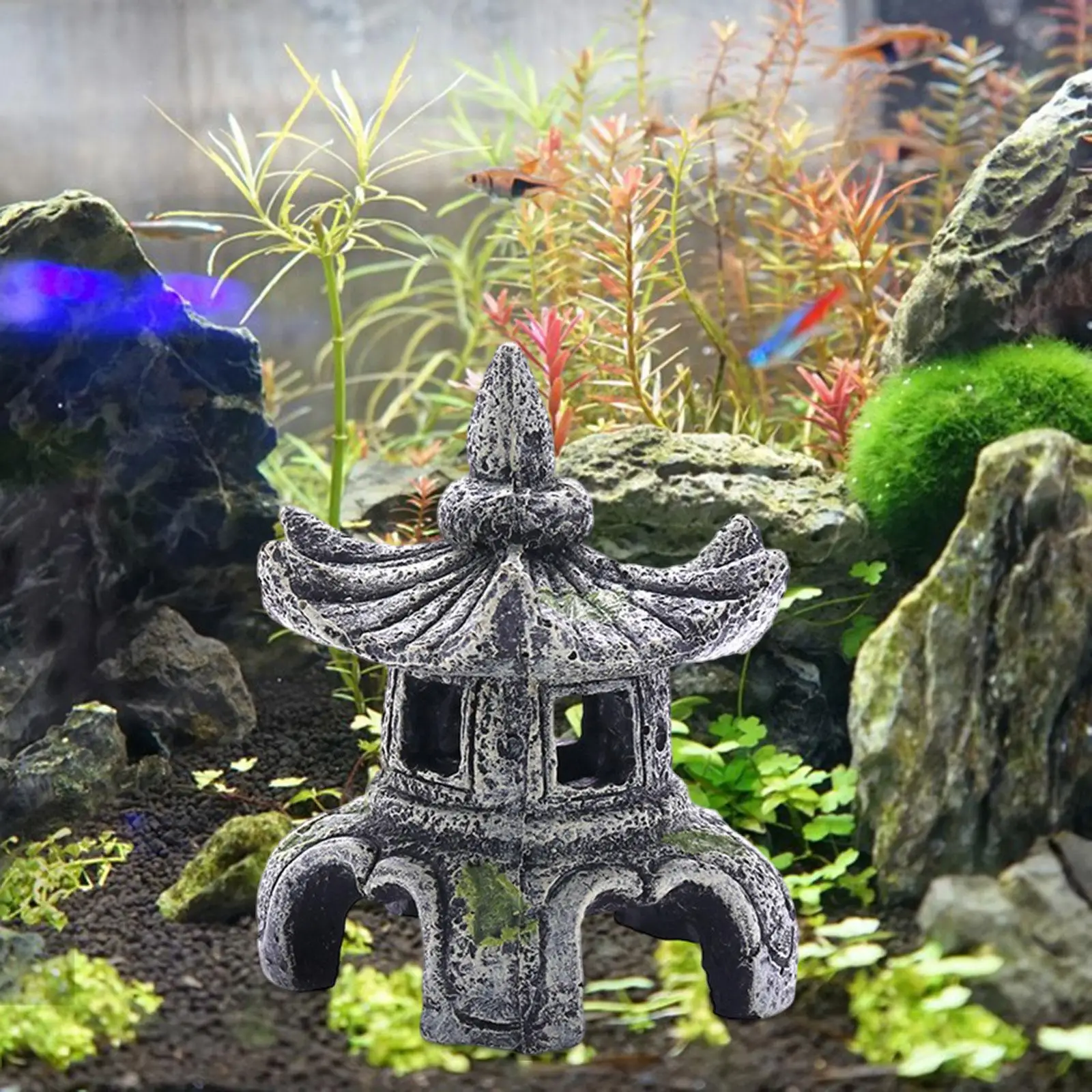 Aquarium Ornament Aquarium Accessories Tank Decoration Stone Lamp Pet