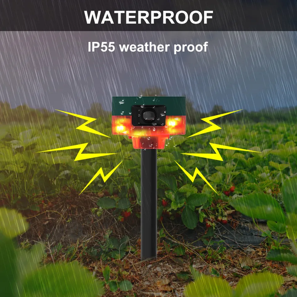 Solar Powered Animal Repeller with Flashing Light