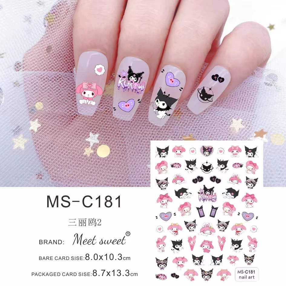 Sanrio 3D Stickers For Nails Nail Art Supplies Cartoon Hello Kitty Cin –  Didolines