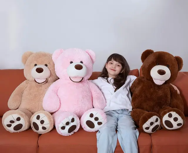 MorisMos Giant Teddy Bear with Big Footprints Plush Stuffed Animals Light Brown 39 inches 6 MorisMos Giant Teddy Bear with Big Footprints Plush Stuffed Animals Light Brown 39 inches 6
