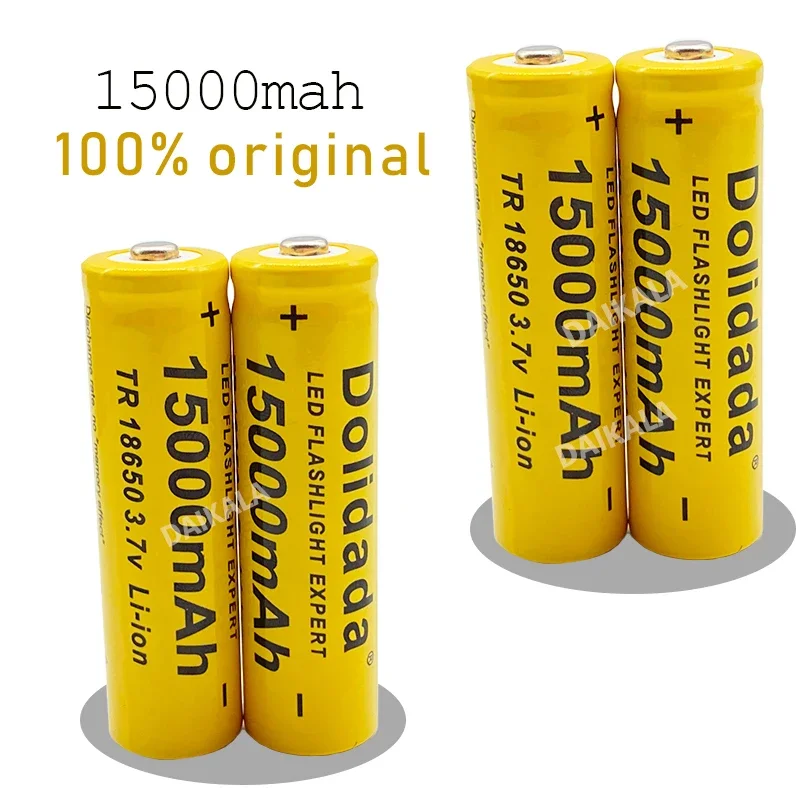 

18650 Lithium Ion Batteries Rechargeable Battery for LED Flashlight/Electronics(yellow)High Quality 15000 MAh 3.7 V